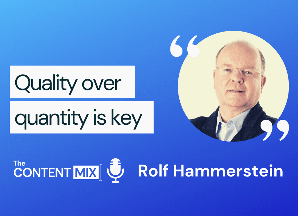 The Content Mix podcast interview between with Rolf Hammerstein, marketing manager and webinar pioneer