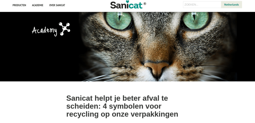 Informative blog post on recycling symbols on cat packaging