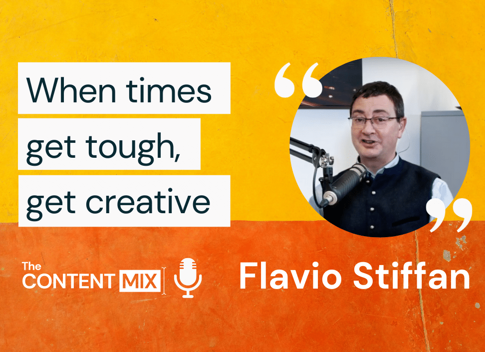 The Content Mix podcast interview with Flavio Stiffan, founder of Stiffan Consulting, developing video marketing materials at The Creative Lab.