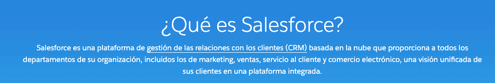 The Salesforce sales page in Spanish