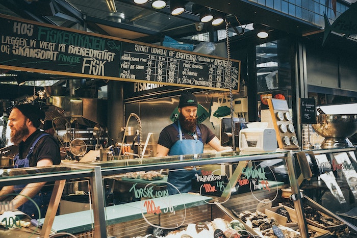 A food market in Copenhagen, Denmark