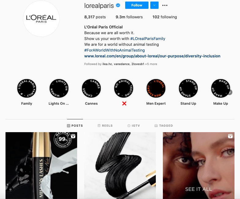 L'Oréal's global Instagram account as an example of localized marketing in Europe