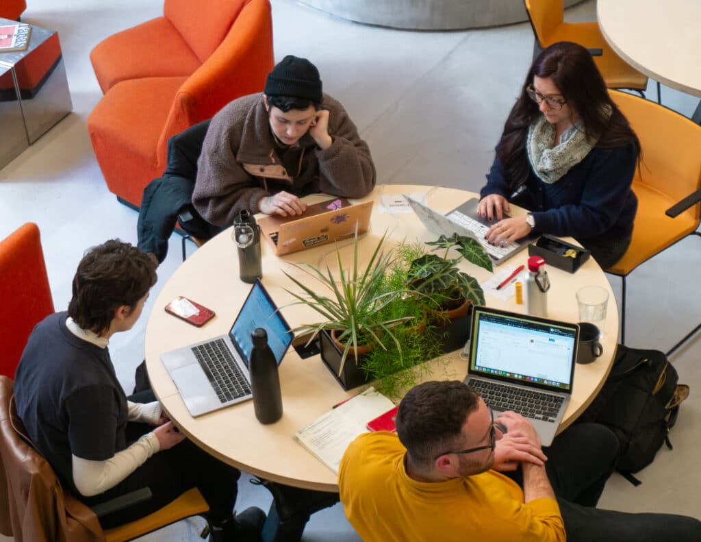 A transcreation agency working at a coworking space