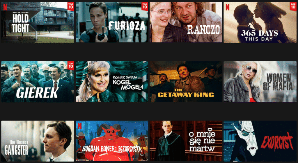 Example of Polish local content available on the Netflix Poland catalog.