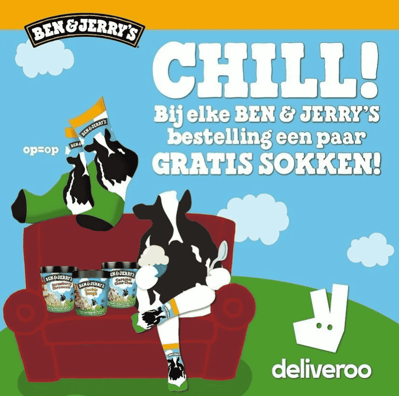 Multilingual graphic design example from Ben & Jerry's Netherlands Instagram account