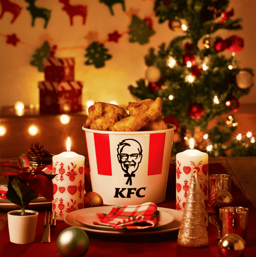 An advert for celebrating a KFC Christmas in Japan