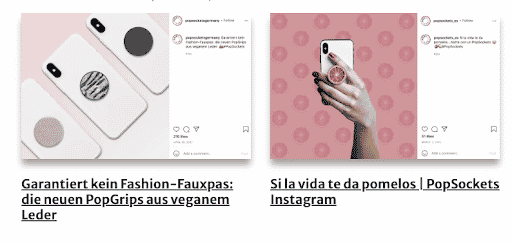 Examples of multilingual social media content created for PopSockets