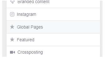 An example of where to find Facebook Global Pages