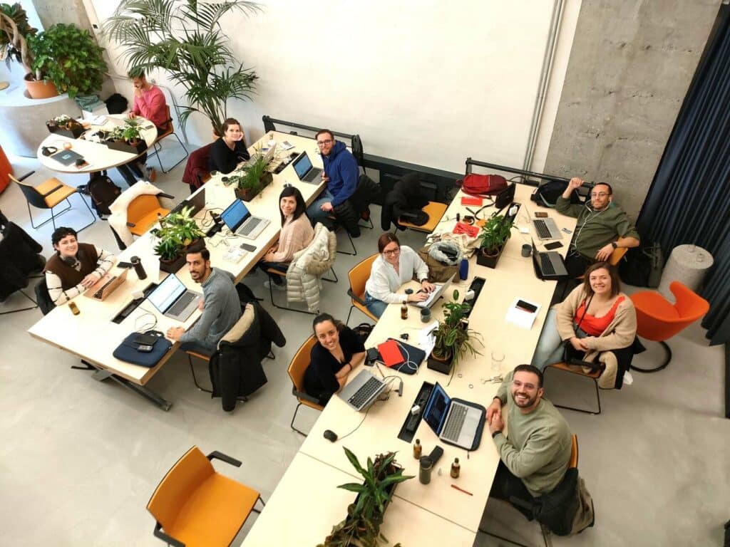 Transcreation company, VeraContent's team working in a co-working office