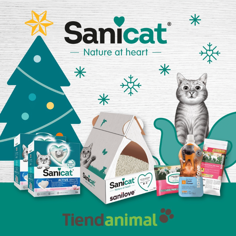 An example of a Christmas-themed social media post that we did for Spanish petcare brand Sanicat.