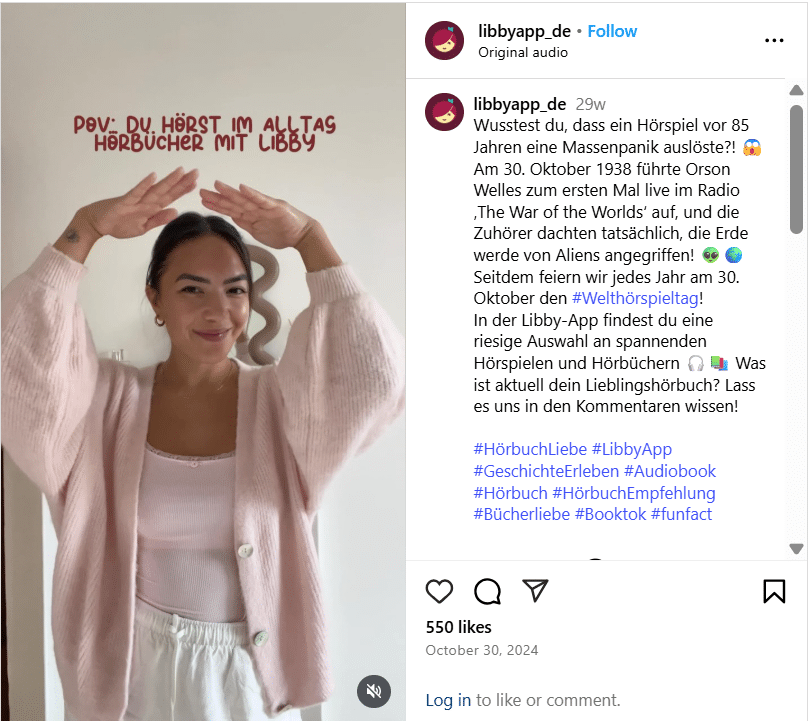Example of German localized video from Libby