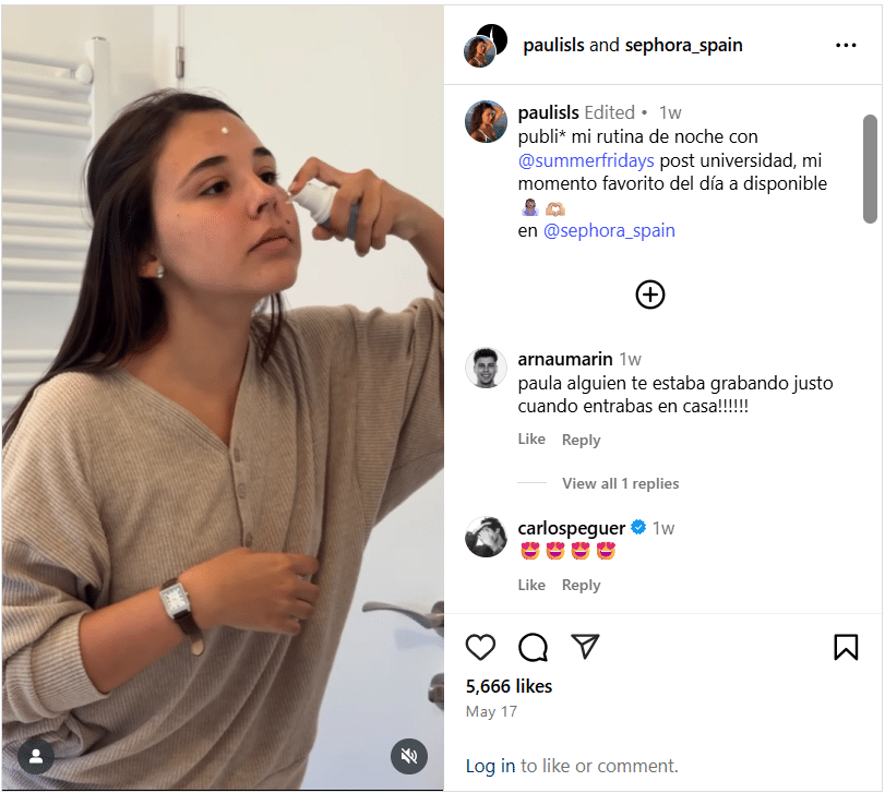Example of localized video from Sephora Spain