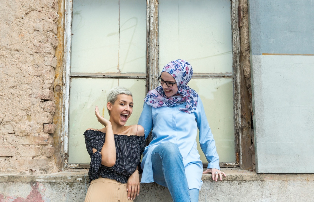 Turkish women laughing