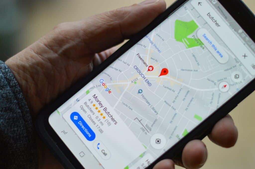 Local SEO Google map on a smartphone