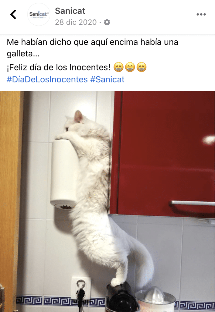 Spanish social media marketing copy for Sanicat Spain