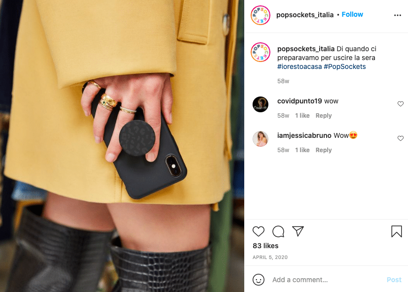 Italian Instagram local page example