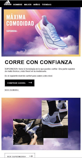 Adidas Spanish newsletter
