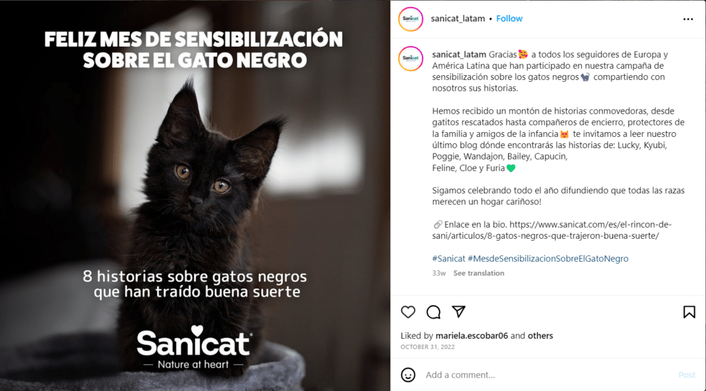 Example of Sanicat LatAm using a LatAm Spanish language variant