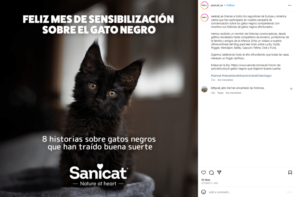 Example of Sanicat Spain, using a Castilian Spanish language variant