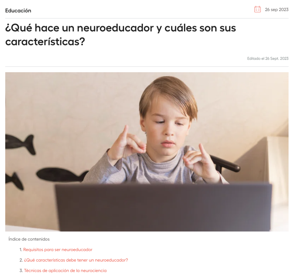 Creating 32 articles in EU and LA Spanish per month | Universidad Europea by VeraContent
