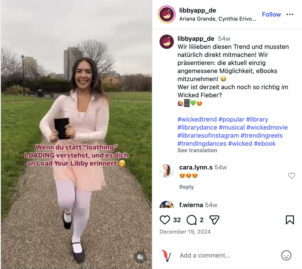 Wicked social media trend on Libby Germany